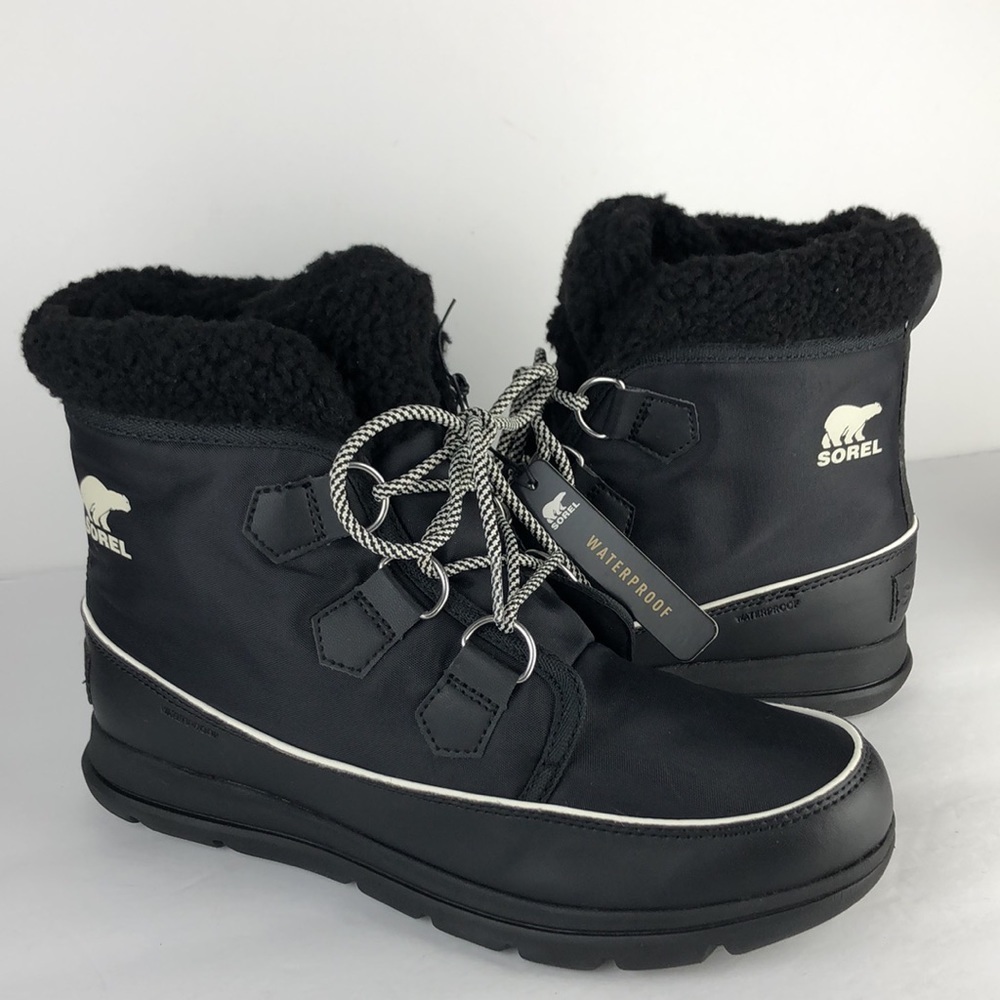 NEW Sorel Explorer Carnival Shearling Faux Fur Ankle Boots